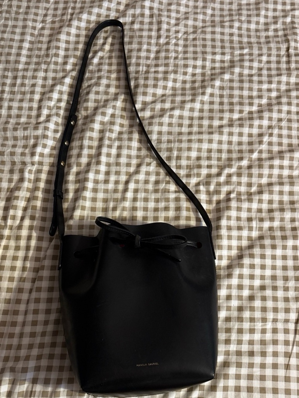 Mansur Gavriel Black Leather Bucket Bag